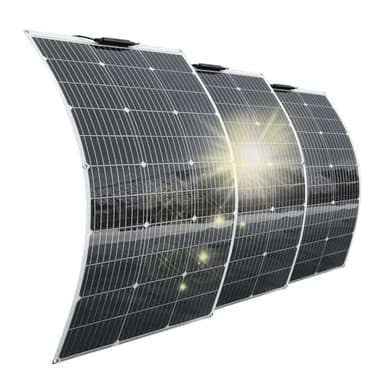 Aysolar 300W 12V Panneau Solaire Souple 3pc 100W étanche 18V Monocristallin Panneaux Solaires pour Batterie Camping-Car Camper Van Bateaux Caravane et autres Surfaces Irrégulières
