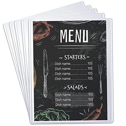 Lot de 15 Protège-menus Protege Menu A4 Transparent Double face Pochette Menu Restaurant Protege Carte Restaurant Protecteur de papier Une seule page Réutilisable pour Hôtel Cafés Bars 31x22 cm