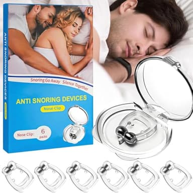 Pince à Nez Anti Ronflement, 6PCS Clip de Nez en Dilatateur Nasal Réutilisable Silicone Magnétique Dispositifs anti-ronflement Améliore la Respiration Empêcher (Blue)