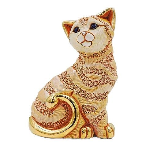 De Rosa Rinconada - Figurine en céramique de chat rayé au gingembre