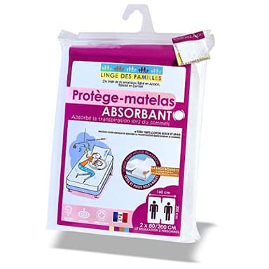 Linge des Familles - Protège Matelas lit articulé TPR 2x80x200 cm - Doux et Absorbant - Molleton 100% Coton - Grands Bonnets - Forme Drap Housse