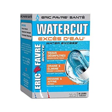 DRAINEUR MINCEUR Water Cut - Draineur Nouvelle Génération - Réduit la Rétention d'Eau - Draine, Désinfiltre, Affine, Élimine, Détoxifie - Programme 1 mois - Laboratoire Français Eric Favre