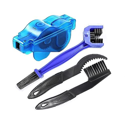 Shallho Lot de 4 outils de nettoyage pour chaîne de vélo - Brosse de lavage pour chaîne de moto - Pour motos, vélos, VTT