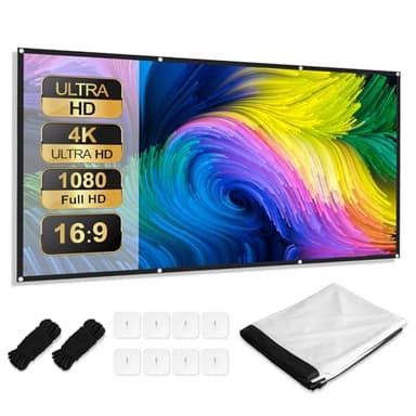 AiQInu Écran de Projection 84 Pouces, Ecran Videoprojecteur 4K HD 16: 9 Pliable, Portable Extérieur Écran, pour Vidéoprojecteurs, Écran pour Cinéma Maison, Fête, Nuit de Cinéma, Commercial