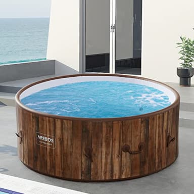 Arebos Spa Gonflable | intérieur et extérieur | ⌀ 180 cm | 7 Personnes | Drop Stitch | 130 Jets de Massage | avec Chauffage | 1120 litres | avec Couvercle | Spa & Bien-être