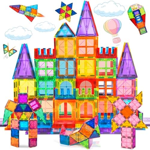 BUOAZR 84Pcs Jouets de Construction Magnétiques Blocs de Construction Magnétiques Jouet Blocs de Construction Éducatifs Enfants Jouets Convient pour 3+ Garçons et Filles