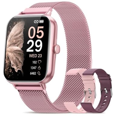 BANLVS 2025 Montre Connectée Femme 𝐆𝐥𝐲𝐜é𝐦𝐢𝐞, 24/7 Sommeil/𝐌𝐄𝐓/Cardiofrequencemetre/Pression Artérielle/Podometre/SpO2, 1,83" Smartwatch Appel Bluetooth, 110 Cadrans Étanche Android iOS Rose