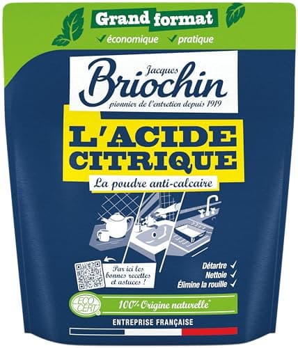 JACQUES BRIOCHIN - Acide Citrique en Poudre- 900g - Nettoie, Détartre, Elimine la Rouille - 100% Origine Naturelle - - Format Economique et Pratique - Fabriqué En France