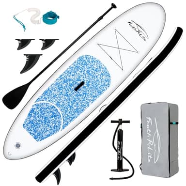 FunWater Stand Up Paddle Board Gonflable Planche De Surf Sup Planche De Surf Complète Accessoires Pagaie Réglable,Pompe,Sac À Dos De Voyage,Corde,Sac Étanche, Paddleboard Adulte