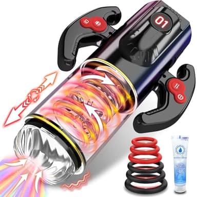 Masturbateurs Masculins Sex toýs Homme Suceur- Masturbâteur Automatique Homme Mains Libres avec 9 Modes Succions & Télescopiques & Rotations,Vaginette Ultra Réaliste pour Homme Sex Toy Couple Plaisir