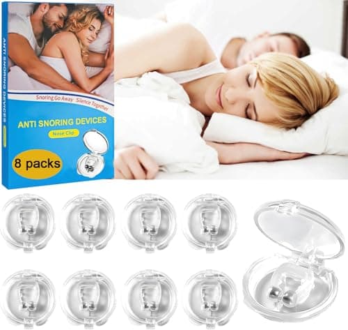 Anti Ronflement Dilatateur Nasal, 8PCS Pince Nez Anti Ronflement Silicone Dispositifs Anti-Ronflement, Efficace Anti Ronflement pour Un Sommeil Confortable Et Plus Calme, Réutilisable