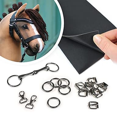 Bridon de cheval de loisirs créatifs, en cuir synthétique noir (instructions disponibles séparément)