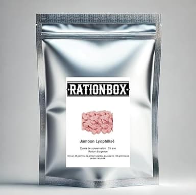 Jambon Lyophilisé - Durée de conservation : 25 ans - Ration d'urgence