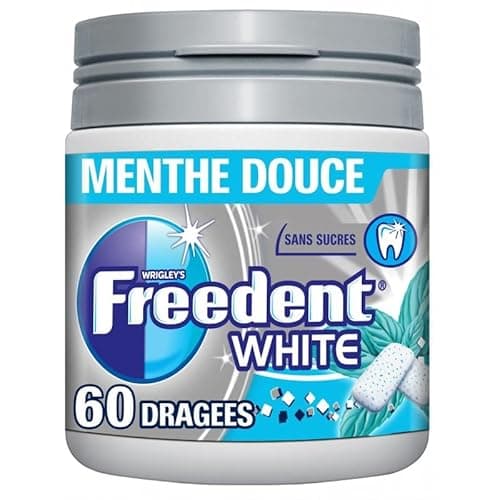Freedent White, le chewing-gum rafraîchissant à la menthe douce - 84g, sans sucres ajoutés, pour une haleine fraîche en toutes circonstances. - Lot De 3 - Vendu Par Lot