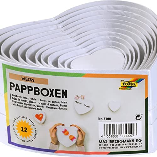 Folia Assortiment de 12 boîtes cadeaux en carton Idéal pour décorer ou offrir