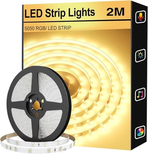 FUPT Ruban LED Bande lumineuse LED De Couleur Chaude 3200K, Luminosité Réglable, CRI90 + Adaptée A La Décoration De La maison, De La Cuisine, Du Miroir (2M)