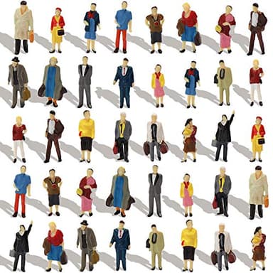 Evemodel P8712 Lot de 40 Figurines Miniatures Model Trains échelle Ho 1: 87 Personnes Debout 20 Poses différentes