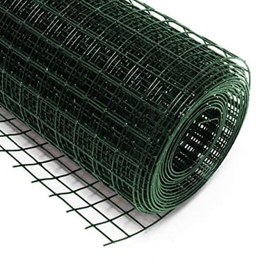 Fil de Grillage Vert Maille carrée Taille 12x12mm Rouleau 25m Hauteur 50cm Acier galvanisé Volière