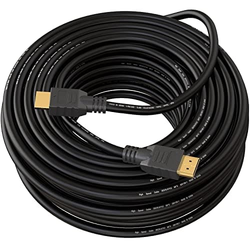 True HQ Câble HDMI 20M v1.4 Câble long HAUTE VITESSE avec Ethernet ARC 3D | Full HD 1080P Compatible with PS4 Xbox One Sky HD TV Moniteur PC portable CCTV | Noir & Plaqué Or