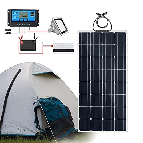 BEIJIAYI Kit Panneaux Solaires 300 W pour Centrale électrique Portable, Module Monocristallin à Haute Efficacité pour Camping-Cars Et Tentes avec Contrôleur Charge 40 A,1x300W