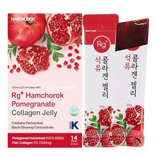 HAMCHOROK Gelée de collagène de grenade Rg+ (20gx14stick) / Anti-âge Korean-Beauty /360DA Collagène marin + Vitamine C&E Concentré de ginseng pour le soutien immunitaire(14)