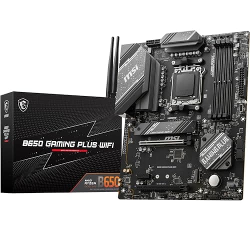 MSI B650 GAMING PLUS WIFI Carte mère, ATX - Pour processeurs AMD Ryzen 9000, 8000 & 7000, AM5 - VRM double rail 14+2 phases, DDR5 6400+MHz/OC, 2 x PCIe 4.0 x16, 2 x M.2 Gen4, Wi-Fi 6E