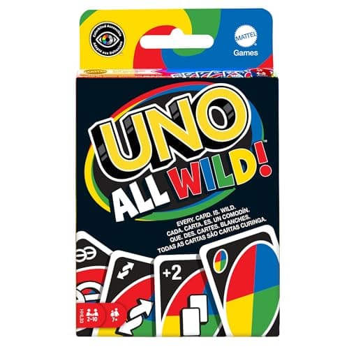 Mattel Games Uno All Wild Jeu de société et de Cartes, 2 à 10 Joueurs, dès 7 Ans, HHL33