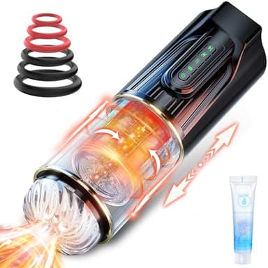 Sex Toys Masturbeuse Homme Mains Libres - Masturbateurs Masculins Plaisir avec 4 Modes de Succion et 10 Modes de Rétractation et de Rotation, Automatique Sextoyse pour Gay Couples, Anneau Penien