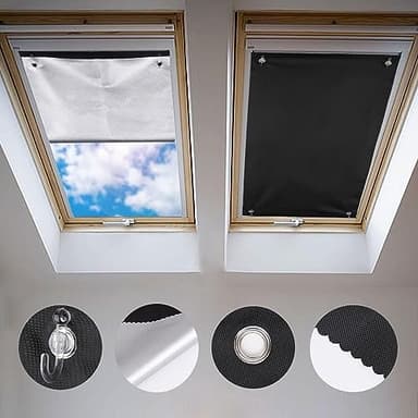 Johgee Store Occultant sans Perçage pour Fenetre 60 * 80 cm, Rideau Occultant Thermiques avec Ventouse, Protection Solaire, Store pour Fenêtre de Toit Chambre Jardin Voiture