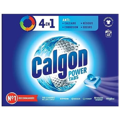 Calgon Anticalcaire 4 en 1 Comprimé, protège et maintient votre lave-linge propre - Le paquet de 48 tablettes