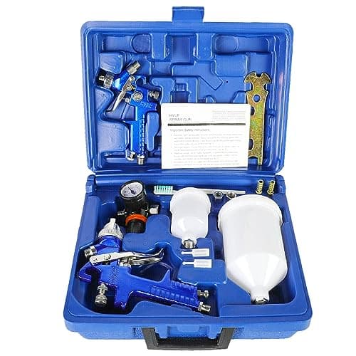 2 Pistolets à Peinture HVLP Pistolet à Peinture 0,8 mm 1,4 mm Buses - Kit Pistolet Professionnel pour la Finition de Voitures et de Meubles Haut de Gamme