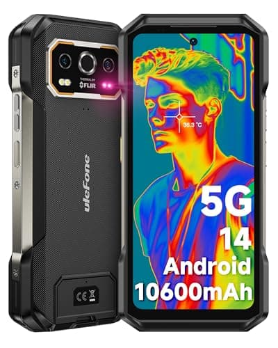 Ulefone Armor 27T Pro Téléphone Portable Incassable 5G, Caméra Thermique, 24Go+256Go 10600mAh Dimensity 6300 Android 14 Téléphone Débloqué, 64MP+50MP, 6,78" FHD+ 120Hz Smartphone Incassable NFC/OTG