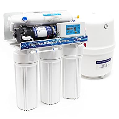 Naturewater NW-RO50-D1 – Système d'Osmose Inverse (RO) à 5 étapes – 190 l/jour 50 GPD – avec pompe booster – Montage mural, Sous évier – Osmoseur Filtration Purification Filtre à Eau potable robinet