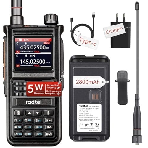 Radtel RT-470X 5W Dual Band Ham Radio 144-146Mhz/430-440MHz Talkie Walkie mit Aviation Band Empfang und Color LCD FM Radio Scanner