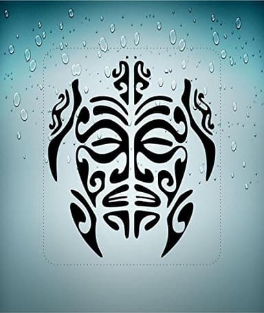 Akachafactory Autocollant Sticker Laptop Voiture Moto Tortue Tribal Deco Vinyle