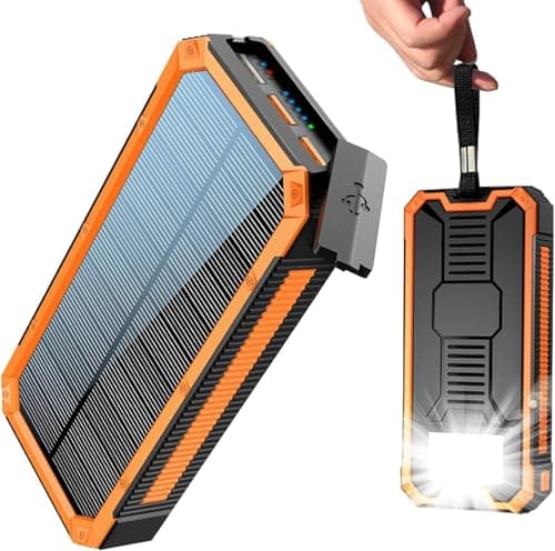Chargeur Solaire 20000mAh PD20W Batterie Externe Solar Power Bank Chargeur Portable USB C Charge Rapide Compatible avec Téléphone Tablette
