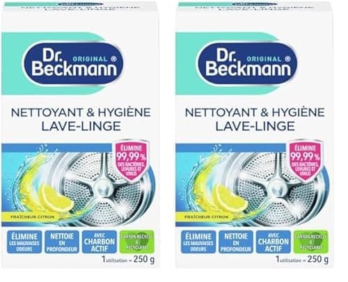 Dr. Beckmann Nettoyant & Hygiène Lave-Linge | Désinfecte et élimine durablement les mauvaises odeurs | 250g (lot de 2)