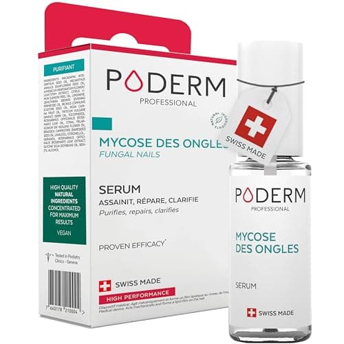 PODERM - MYCOSE ONGLE TRAITEMENT 2en1 | Aux plantes exceptionnelles puissantes antifongiques et réparatrices | Soin professionnel pied/main | Facile & rapide | Swiss Made