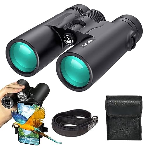 Gosky 10x42 Jumelles Adultes Puissante, Jumelles Professionnelles HD pour Observation des Oiseaux et Etoiles, Voyages, Chasse et Sport - Jumelles de Vue avec Adaptateur pour Téléphone