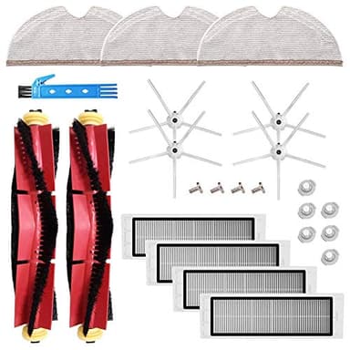 Kit d'accessoires pour Xiaomi Roborock S5 MAX S6 Pure S6 maxV E35 S5 S50 Pièces de rechange pour aspirateur Filtre HEPA noir Brosse latérale en tissu