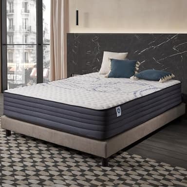 NATURALEX - Matelas PerfectSleep 160x200 - Épais 30 cm - Soutien Mousse à mémoire de Forme - Accueil Blue Latex - Confort Ferme - Respirant - 7 Zones - Réversible - Haute Densité - Fabriqué en Europe