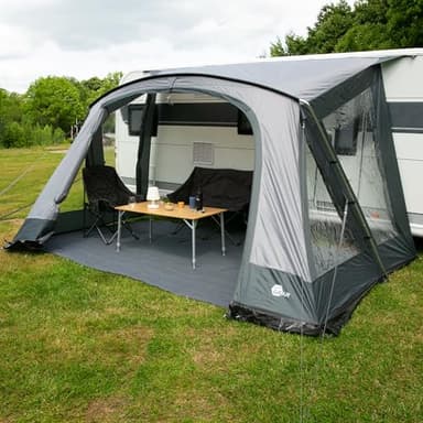 your GEAR Positano 400 Auvent de caravane avec 4 fenêtres et grande porte UV 50+ avec armature en aluminium