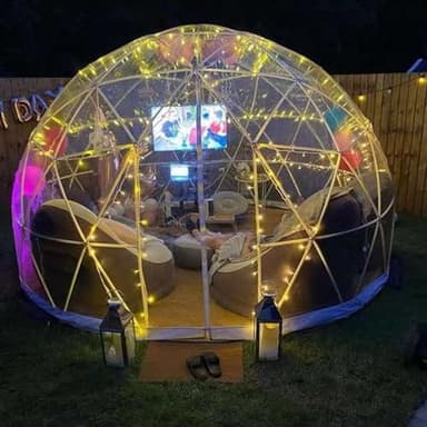 Dôme D'extérieur Igloo De 12 Pieds, Dôme De Maison à Bulles, 7 Pieds De Hauteur, 107 Pieds Carrés De Superficie, Vue Panoramique à 360 °, Peut Accueillir 4 à 7 Personnes, Convient Au Camping