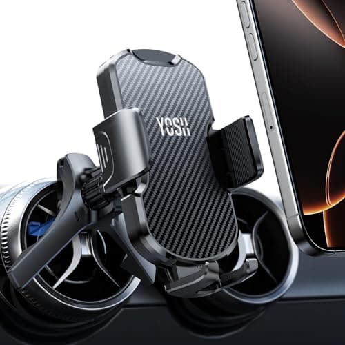 YOSH Support Telephone Voiture pour Ventilation Ronde, compatible avec Mercedes-Benz Classe A/B/C/E/V, CLA/GLC/Sprinter/Audi A1 A3/Mini Cooper, Triangulaire Stable Accessoire pour iPhone Samsung Pixel