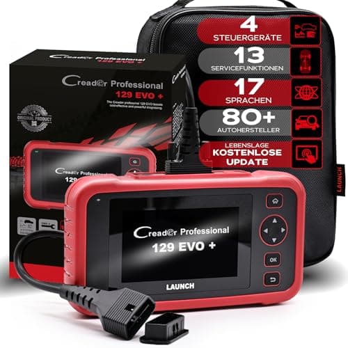 LAUNCH Officiel CRP 129 Evo+ OBD2 Valise Auto Diagnostic,EOBD Testeur 4 Systèmes(Moteur ABS, SRS at), Outils Diagnostics Système Moteur OBD-II avec 13 Fonctions de Service, écran Tactile WiFi