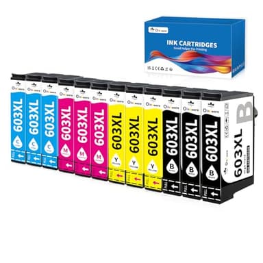 OINKWERE Lot de 12 Cartouches d'encre 603XL compatibles avec Epson 603XL Multipack pour Epson Expression Home XP-2100 XP-2105 XP-3100 XP-3105 XP-4100 XP-4105 Workforce WF-2810 WF-2830 WF-2835