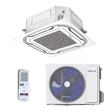 HARUKI 18 - CLIMATISEUR RÉVERSIBLE FIXE CASSETTE - 18000 BTU - 5600W - Air Conditionné Fixe - Gaz R32-4D Airflow - Golden Fin - Wifi