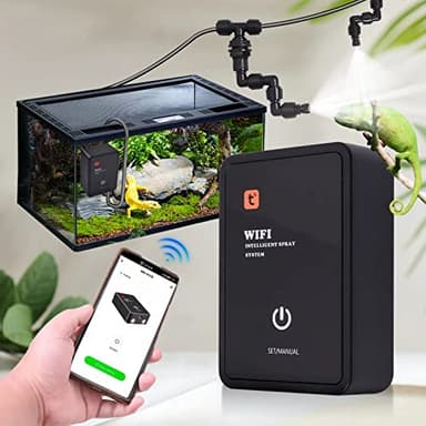 Mètre à reptiles - WiFi Remote App Control - Humidificateur automatique pour reptiles - Avec minuteur - Buses de pulvérisation réglables à 360 ° - Système de brumisation silencieux pour terrarium et