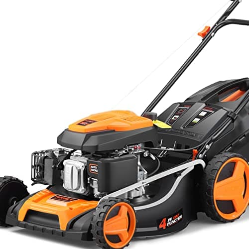 FUXTEC tondeuse thermique FX-RM5196 avec largeur de travail 51cm autopropulsée puissante cylindrée 196cm3 Easy Clean 4en1 6CV / 4,4KW mulching/bac de ramssage 60L
