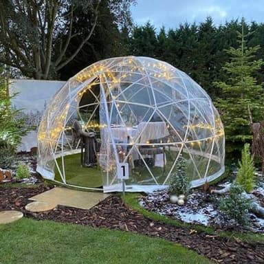 Tente Dôme Igloo De Jardin Avec Couvercle Transparent Et Cadre En Abs, 12 Pieds De Diamètre, 7 Pieds De Hauteur, Vue Panoramique à 360°, Coupe-Vent à 10 Niveaux, Peut Accueillir 4 à 7 Personnes